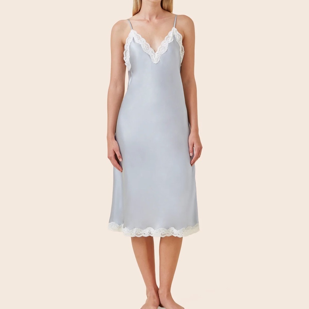 Annabelle satine lace slip nightgown